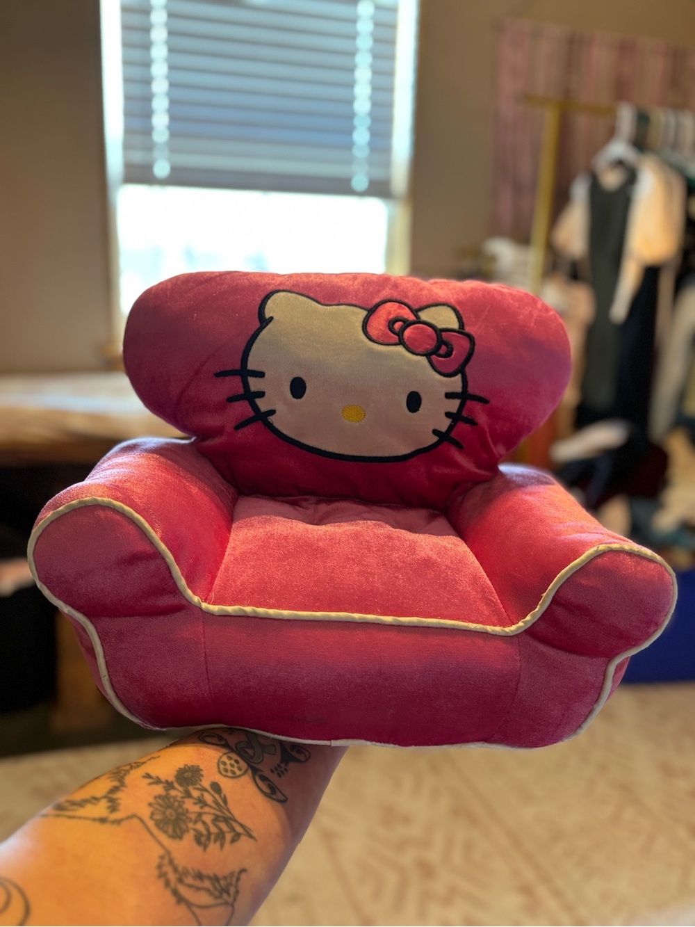 Build a bear Hello Kitty Plush Toddler Chair - Hot Pink with White Accents
